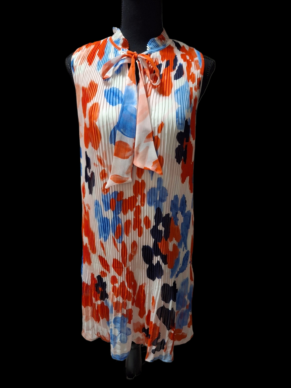 DKNY White Top with Red and Blue Trim